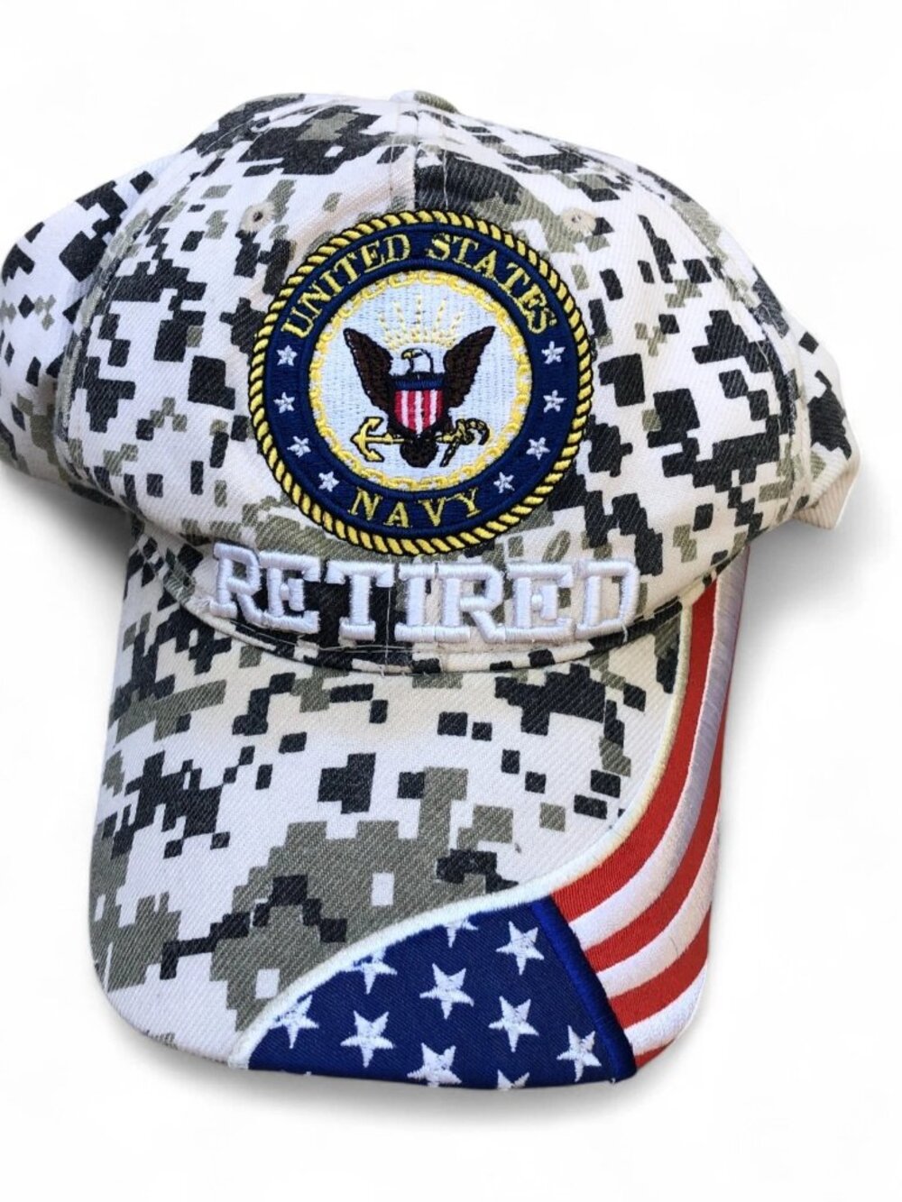 Vintage US Warriors United States Navy Retired Hat Men's Official Military Cap